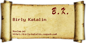 Birly Katalin névjegykártya